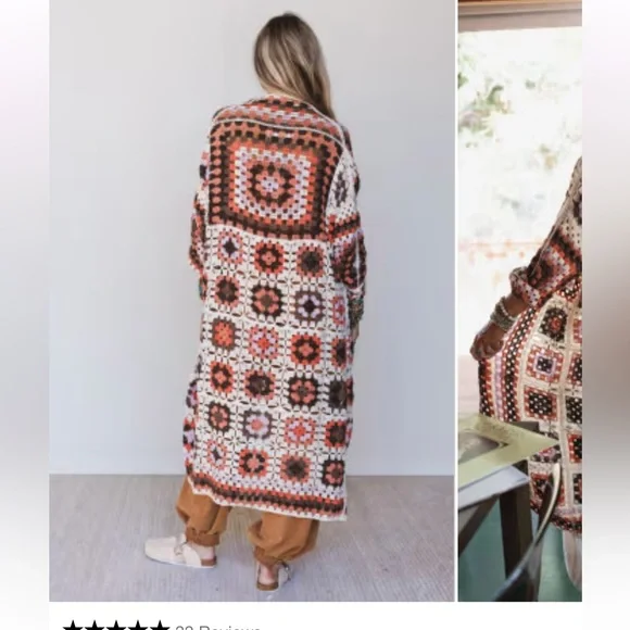 NWT Three Bird Nest Crochet Openwork Cardigan - Cream, Brown, Rust, Lavender - Picture 5 of 5